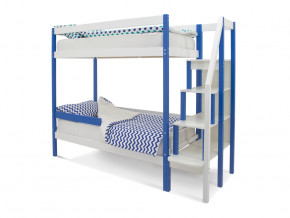 Двухъярусная кровать Svogen с бортиком синий-белый в Верхнем Тагиле - verhnij-tagil.magazinmebel.ru | фото