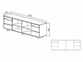 Комодино Moderno-2200 Ф6 в Верхнем Тагиле - verhnij-tagil.magazinmebel.ru | фото - изображение 4