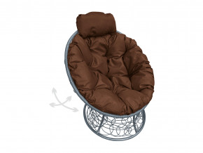 Кресло Папасан мини пружинка с ротангом коричневая подушка в Верхнем Тагиле - verhnij-tagil.magazinmebel.ru | фото