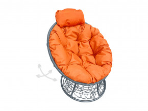 Кресло Папасан мини пружинка с ротангом оранжевая подушка в Верхнем Тагиле - verhnij-tagil.magazinmebel.ru | фото