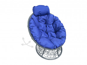 Кресло Папасан мини пружинка с ротангом синяя подушка в Верхнем Тагиле - verhnij-tagil.magazinmebel.ru | фото
