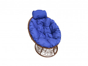 Кресло Папасан мини с ротангом синяя подушка в Верхнем Тагиле - verhnij-tagil.magazinmebel.ru | фото