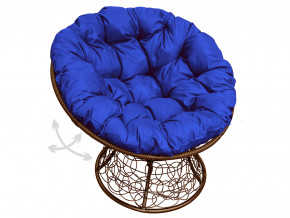 Кресло Папасан пружинка с ротангом синяя подушка в Верхнем Тагиле - verhnij-tagil.magazinmebel.ru | фото
