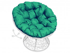 Кресло Папасан пружинка с ротангом зелёная подушка в Верхнем Тагиле - verhnij-tagil.magazinmebel.ru | фото