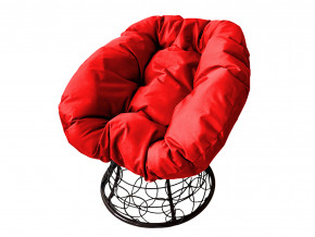 Кресло Пончик с ротангом красная подушка в Верхнем Тагиле - verhnij-tagil.magazinmebel.ru | фото