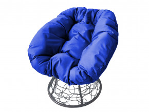 Кресло Пончик с ротангом синяя подушка в Верхнем Тагиле - verhnij-tagil.magazinmebel.ru | фото