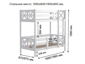 Кровать 2-х ярусная Аист-2 Классика белый 1800х900 мм в Верхнем Тагиле - verhnij-tagil.magazinmebel.ru | фото - изображение 2