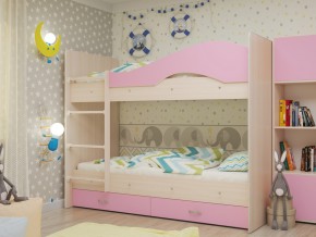 Кровать 2-х ярусная Мая с ящиками на латофлексах розовая в Верхнем Тагиле - verhnij-tagil.magazinmebel.ru | фото
