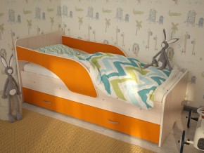 Кровать детская Максимка млечный дуб-оранж в Верхнем Тагиле - verhnij-tagil.magazinmebel.ru | фото - изображение 1