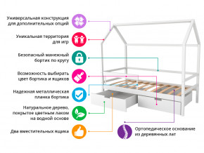 Кровать-домик Svogen с фото с ящиками и бортиком белый/мишки в Верхнем Тагиле - verhnij-tagil.magazinmebel.ru | фото - изображение 2