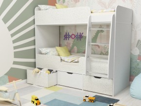 Кровать двухъярусная Малыш двойняшка белый феритейл в Верхнем Тагиле - verhnij-tagil.magazinmebel.ru | фото