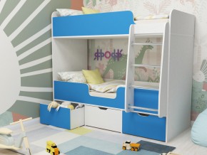 Кровать двухъярусная Малыш двойняшка белый-голубой в Верхнем Тагиле - verhnij-tagil.magazinmebel.ru | фото