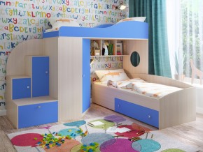 Кровать Кадет 2 Дуб молочный-голубой в Верхнем Тагиле - verhnij-tagil.magazinmebel.ru | фото