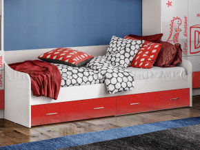 Кровать с ящиками Вега Алфавит Красный в Верхнем Тагиле - verhnij-tagil.magazinmebel.ru | фото