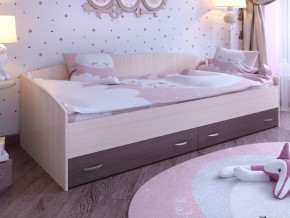 Кровать с выкатными ящиками Дуб молочный-Бодего в Верхнем Тагиле - verhnij-tagil.magazinmebel.ru | фото