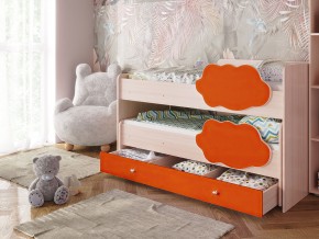 Кровать Соник с ящиком млечный дуб-оранж в Верхнем Тагиле - verhnij-tagil.magazinmebel.ru | фото