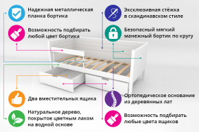 Кровать-тахта Svogen мягкая с ящиками и бортиком с фото белый/динозаврики в Верхнем Тагиле - verhnij-tagil.magazinmebel.ru | фото - изображение 2