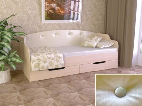 Кровать Юниор Тип 2 дуб молочный-белый перламутр 800х1600 в Верхнем Тагиле - verhnij-tagil.magazinmebel.ru | фото - изображение 1