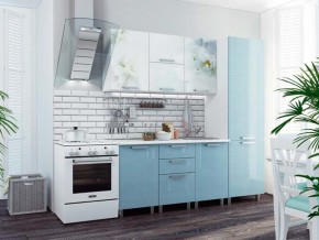 Кухня 2100 Бьянка голубые блестки в Верхнем Тагиле - verhnij-tagil.magazinmebel.ru | фото